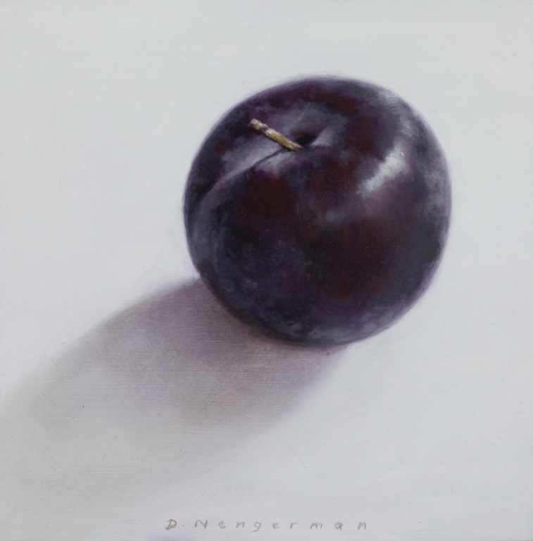 Plum, oil on panel, 15 x 15 cm (sold)
