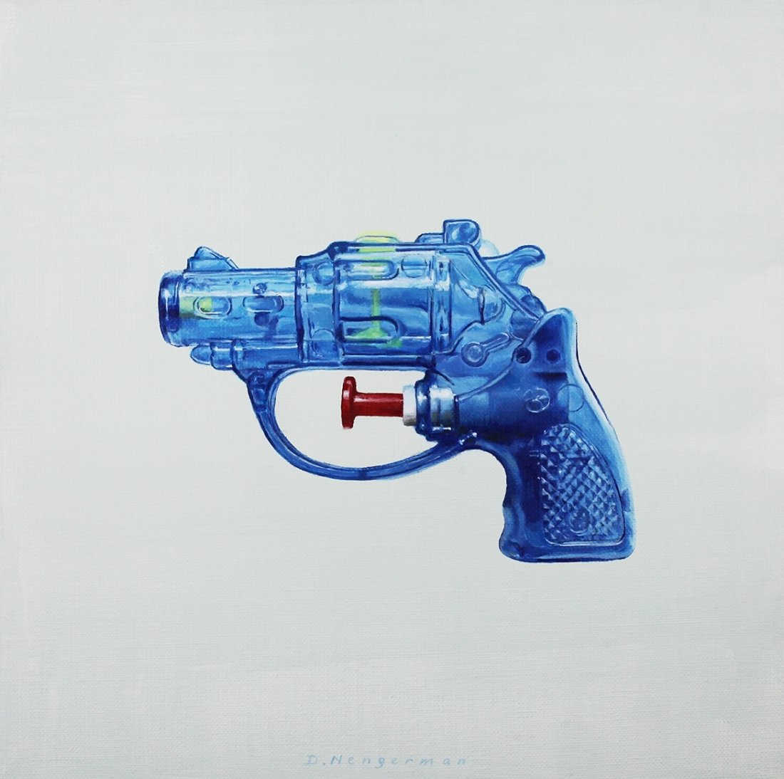 White, blue, yellow and red, oil on canvas, 30 x 30 cm